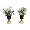 A pair of potpourri, porcelain flowers - Moinat - Decorating accessories