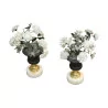 A pair of potpourri, porcelain flowers - Moinat - Decorating accessories