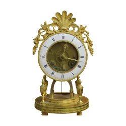 Eine Louis XVI-Uhr aus vergoldeter Bronze und Marmor