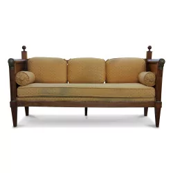 A walnut executive sofa / daybed