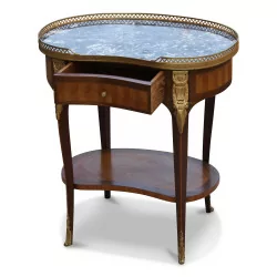 A kidney table in inlaid rosewood
