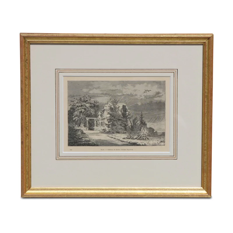 Une gravure sur bois, Château Prince Jérôme Napoléon - Moinat - Gravures