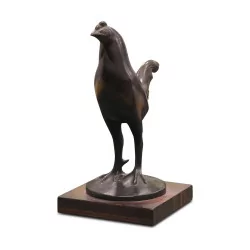 一枚“公鸡”铜牌，署名皮埃尔·布兰克。 (1902 - 1986)