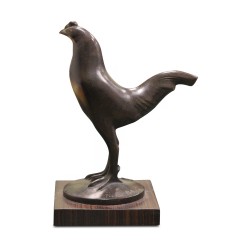 一枚“公鸡”铜牌，署名皮埃尔·布兰克。 (1902 - 1986)