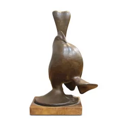 A bronze \"Hen\" by Lindal
