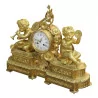A richly decorated gilt bronze clock - Moinat - Table clocks