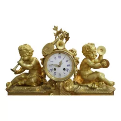 A richly decorated gilt bronze clock