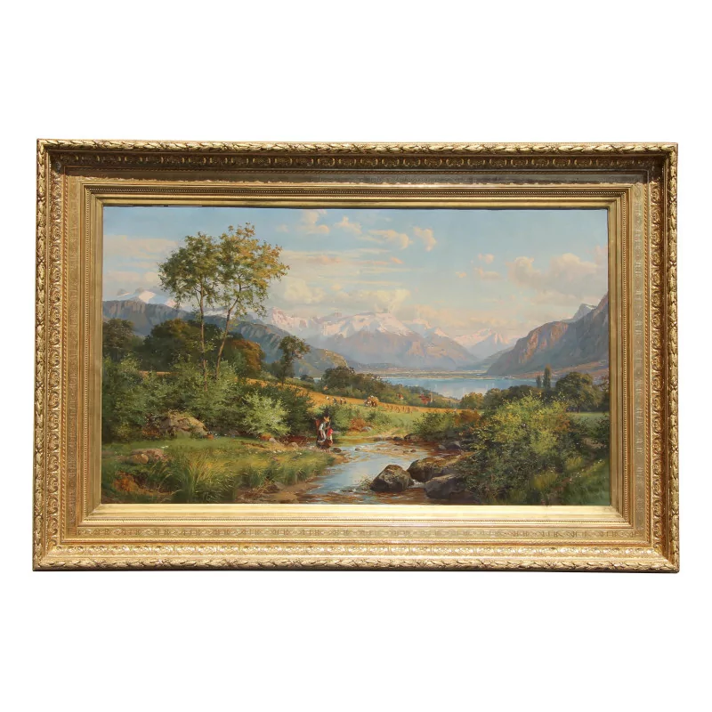 一幅画署名查尔斯·琼斯·威 (Charles Jones Way)。 (1834-1919) - Moinat - 画 - 景观