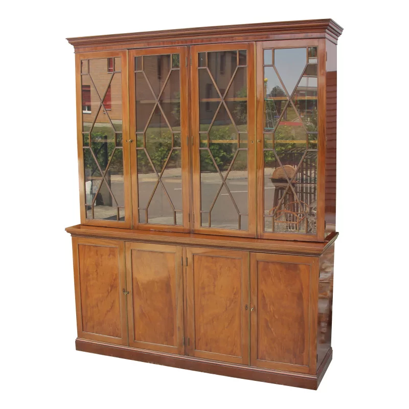 A mahogany bookcase mounted on fir - Moinat - Bookshelves, Bookcases, Curio cabinets, Vitrines
