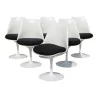 Six \"Saarinen de Knoll\" chairs in white - Moinat - Chairs