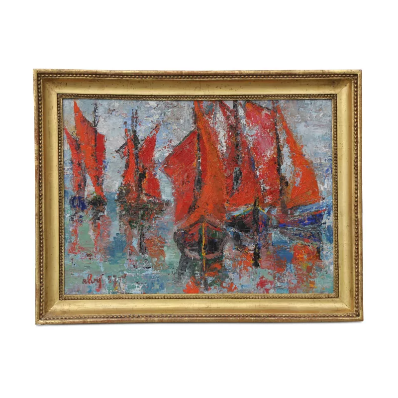 An oil on canvas signed Alfred Levy Alvy - Moinat - Painting - Navy