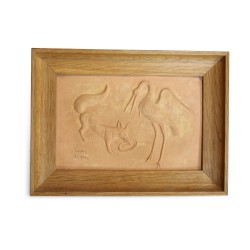 Une paire de bas relief signé Pierre Blanc