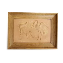 A pair of bas-reliefs signed Pierre Blanc