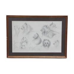 泽维尔·波雷特 (Xavier Poret) 的《狗》画作。 (1894 - 1975)