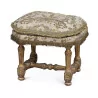 A Louis XIV stool in gilded wood, seat filled with cushions - Moinat - Stools, Benches, Pouffes