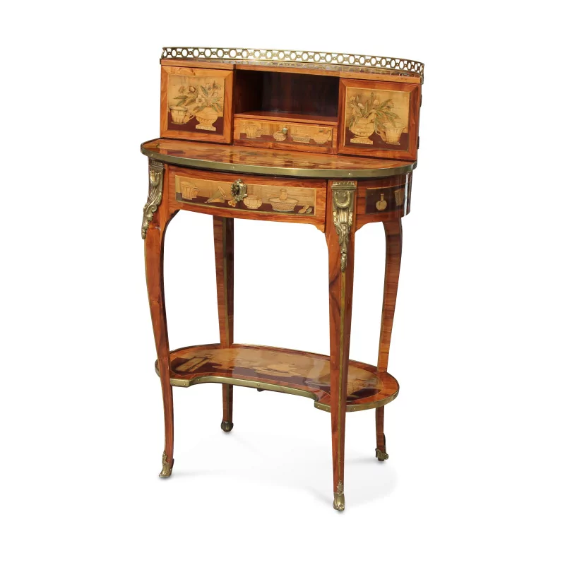 A Louis XVI happiness of the day in oval shape - Moinat - Desks : cylinder, leaf, Writing desks
