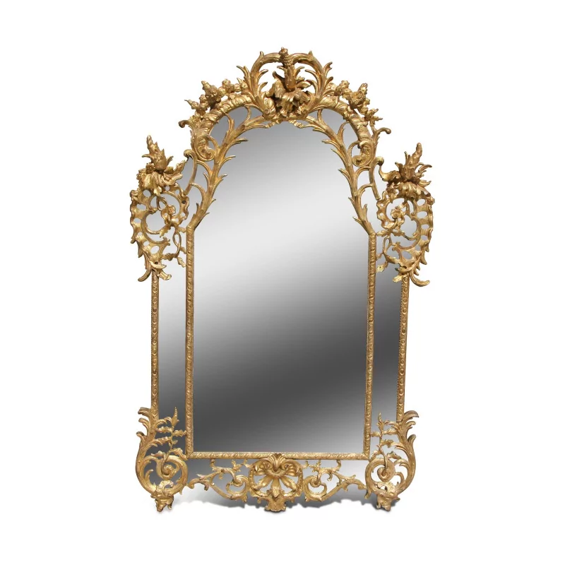 A Régence mirror in gilded wood, mercury mirror - Moinat - Mirrors