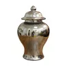 A chrome plated porcelain herb pot - Moinat - Chinaware, Porcelain