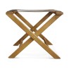 Un porte valise en bois avec lanière en cuir - Moinat - Accessoires de décoration