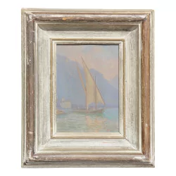 A \"Barque du Léman\" painting by Ernest Meinen