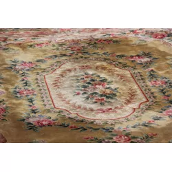 Savonnerie rug in red, pink, green, blue and …