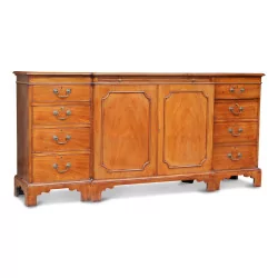 A “stebing” style flamed mahogany sideboard