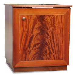 A chest of drawers in flamed mahogany