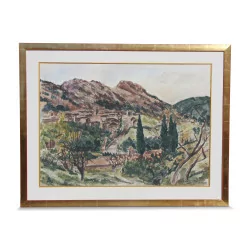 Картина «Провансальская деревня» подписана Дюнуайе.