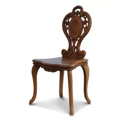Ein Set aus drei Scabelle-Stühlen aus Walnussholz