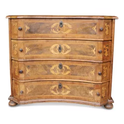 A Basel Louis XIV walnut chest of drawers