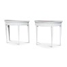 A pair of half-moon tables in white painted wood - Moinat - Consoles, Side tables, Sofa tables