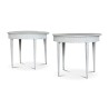 A pair of half-moon tables in white painted wood - Moinat - Consoles, Side tables, Sofa tables