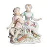 A painted porcelain sculpture - Moinat - Chinaware, Porcelain