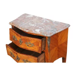 A Louis XV chest of drawers, marble top