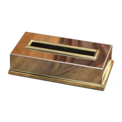 A brass tissue box