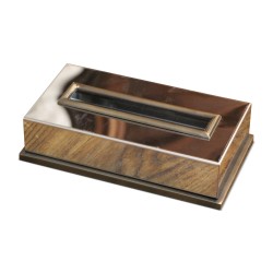 A brass tissue box