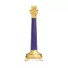 Small blue column lamp with Corinthian capital. Paris - Moinat - Table lamps