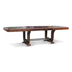 A rosewood dining room table