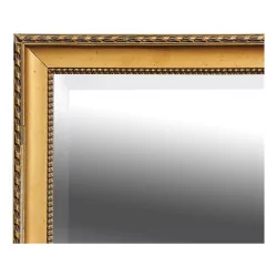 A beveled mirror and molded frame, gilded