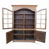 A glazed walnut shelf, four openings - Moinat - Bookshelves, Bookcases, Curio cabinets, Vitrines