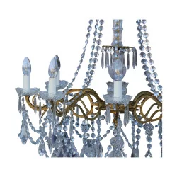 青铜和水晶灯具，八盏灯