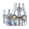 Un luminaire en bronze et cristaux, huit lumières - Moinat - Lustres, Plafonniers