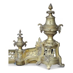 Gilt bronze fireplace equipment