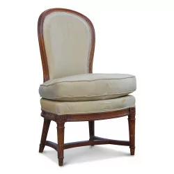 Une paire d’assise en hêtre recouvert de tissu beige