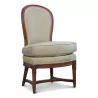 A pair of beech seats covered in beige fabric - Moinat - Armchairs
