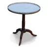 Une petite table ronde tripode, acajou, plateau marbre - Moinat - Bouts de canapé, Bouillottes, Chevets, Guéridons