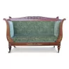 A wooden sofa adorned with bronze, covered in velvet - Moinat - Sofas