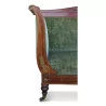 青铜装饰、天鹅绒覆盖的木制沙发 - Moinat - 沙发
