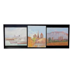 A series of three paintings signed Henri Ruegger