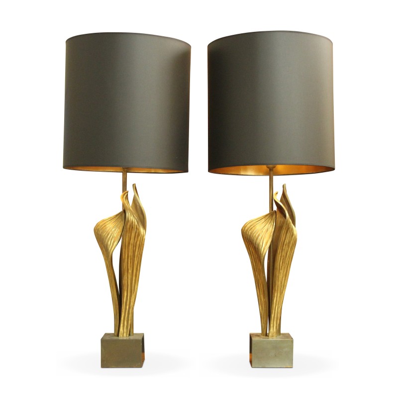 Une paire de luminaires signée CHARLES PARIS - Moinat - Lampes de table Une paire de luminaires signée CHARLES PARIS - Moinat - Lampes de table